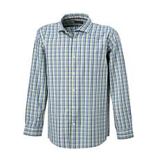 Chemise à manches longues et carreaux, sans repassage vert