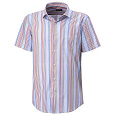 Chemise à manches courtes et carreaux, sans repassage orange-bleu