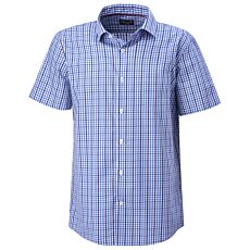 Chemise à manches courtes et carreaux, sans repassage bleu