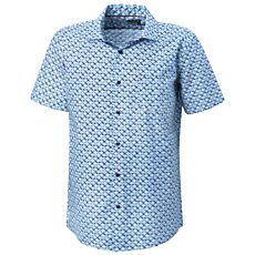Herren Kurzarmhemd mit Print, bügelfrei blau-hellblau