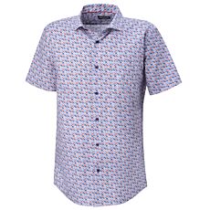 Chemise à manches courtes imprimée, sans repassage corail