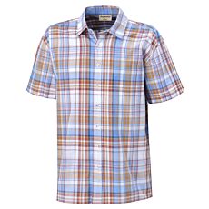 Chemise à manches courtes et carreaux, avec poche de poitrine bleu