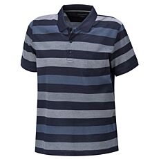 Polo rayé en qualité mercerisée – bleu-gris