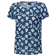 T-shirt en lin, imprimé marine