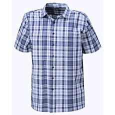 Chemise à manches courtes, à carreaux anthracite-bleu