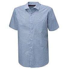 Chemise à manches courtes pour homme avec imprimé, sans repassage bleu clair