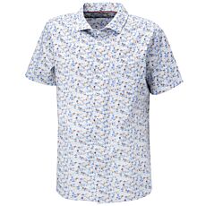 Chemise à manches courtes pour homme avec imprimé, sans repassage bleu-vert