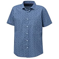Chemise à manches courtes pour homme avec imprimé, sans repassage marine