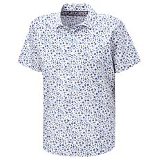 Herren Kurzarmhemd mit Print, bügelfrei grün-blau-weiss