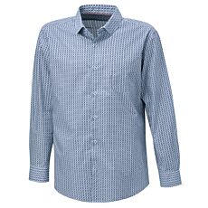 Chemise à manches longues pour homme avec imprimé, sans repassage bleu clair