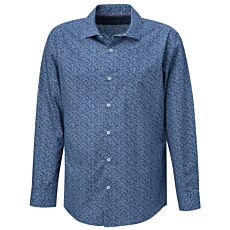Herren langarmhemd mit Print, bügelfrei marine