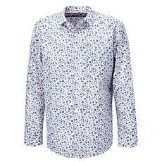 Chemise à manches longues pour homme avec imprimé, sans repassage vert-bleu-blanc