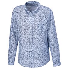 Chemise à manches longues en lin avec poche poitrine bleu clair