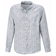 Chemise à manches longues en lin avec poche poitrine menthe