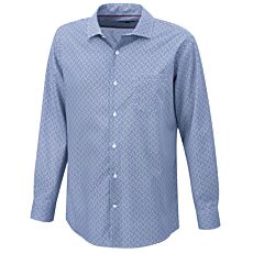 Chemise à manches longues imprimée, sans repassage – bleu-brun