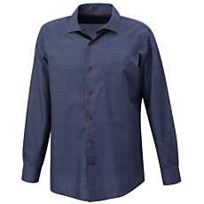 Chemise à manches longues imprimée, sans repassage – bleu