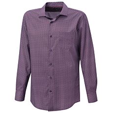 Chemise à manches longues imprimée, sans repassage – bordeaux
