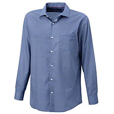 Chemise à manches longues imprimée, sans repassage – bleu moyen