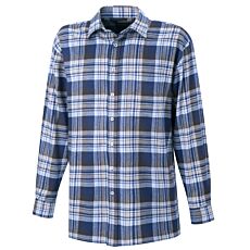 Chemise en flanelle double face grattée – bleu-beige
