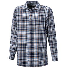 Chemise en flanelle double face grattée – marine