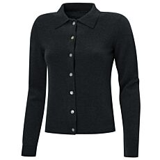 Cardigan en cachemire avec boutons nacrés, certifié GOTS