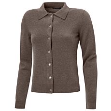 Cardigan en cachemire avec boutons nacrés, certifié GOTS