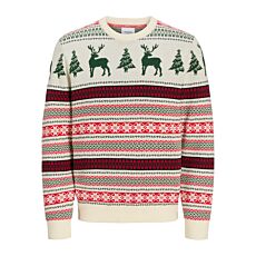 JACK&JONES XMAS Noel Knit Crew Neck beige-grün