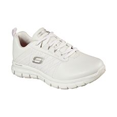 SKECHERS WORK Damen-Schnürschuh «Sure Track», Leder weiss