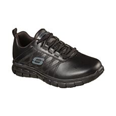 SKECHERS WORK Damen-Schnürschuh «Sure Track», Leder schwarz