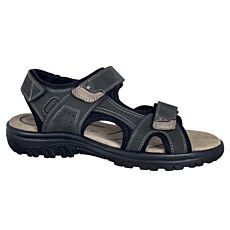 Unisex-Sandale aus Nubuckleder mit Klettverschlüssen