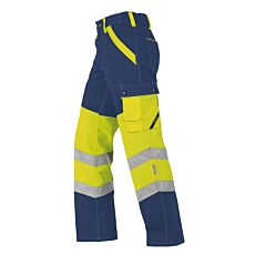 Wikland Pantalon de sécurité, bandes réfléchissantes marine-jaune