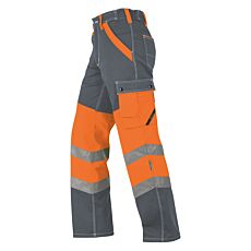 Wikland Sicherheitshose, reflektierende Streifen orange-grau