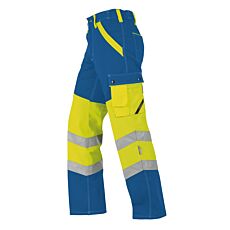 Wikland Sicherheitshose, reflektierende Streifen gelb-blau