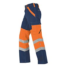 Wikland Sicherheitshose, reflektierende Streifen marine-orange