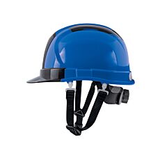 Bauhelm Deluxe, mit transparentem Sonnendach blau