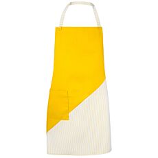 Latzschürze mit Farbakzent und Tasche gelb