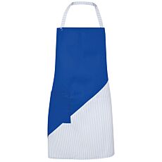 Tablier à bavette avec poche et accent de couleur bleu