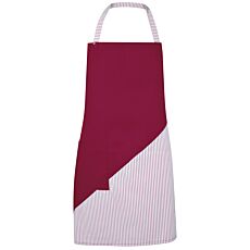 Latzschürze mit Farbakzent und Tasche bordeaux