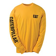 CAT Langarmshirt, Schriftzug, mit Kabelleitsystem gelb