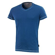 Wikland Damen-T-Shirt mit V-Ausschnitt, tailliert blau