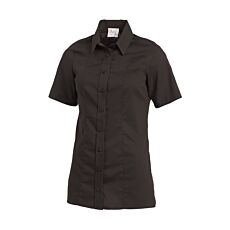 Blouse à manches courtes en fibres mélangées, résistant au chlore noir