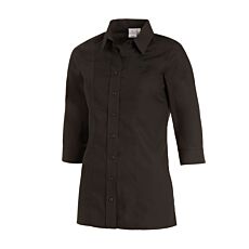 Blouse à manches 3/4 en fibres mélangées, résistant au chlore noir