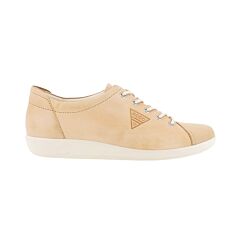 ECCO Schnürschuh «Soft 2.0», aus Nubuckleder beige