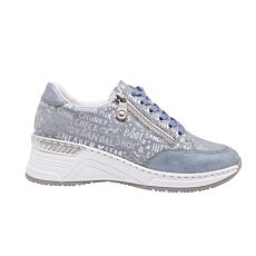 RIEKER Sneaker für Damen, feinschimmernd himmelblau