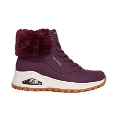 SKECHERS Bottes à lacets pour femmes, Street Uno - coussin d'air bordeaux