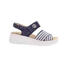 HICKERSBERGER Sandalette mit Kräuter-Fussbett blau-weiss