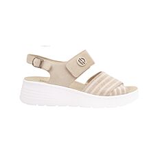 HICKERSBERGER Sandalette mit Kräuter-Fussbett camel-weiss