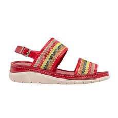 GEMINI Sandalette en cuir aniline, souple et confortable rouge