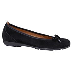 GABOR Ballerina aus Veloursleder mit Schleife schwarz