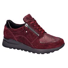 WALDLÄUFER Schnürschuh aus weichem Nappaleder, flexibel und komfortabel – rot